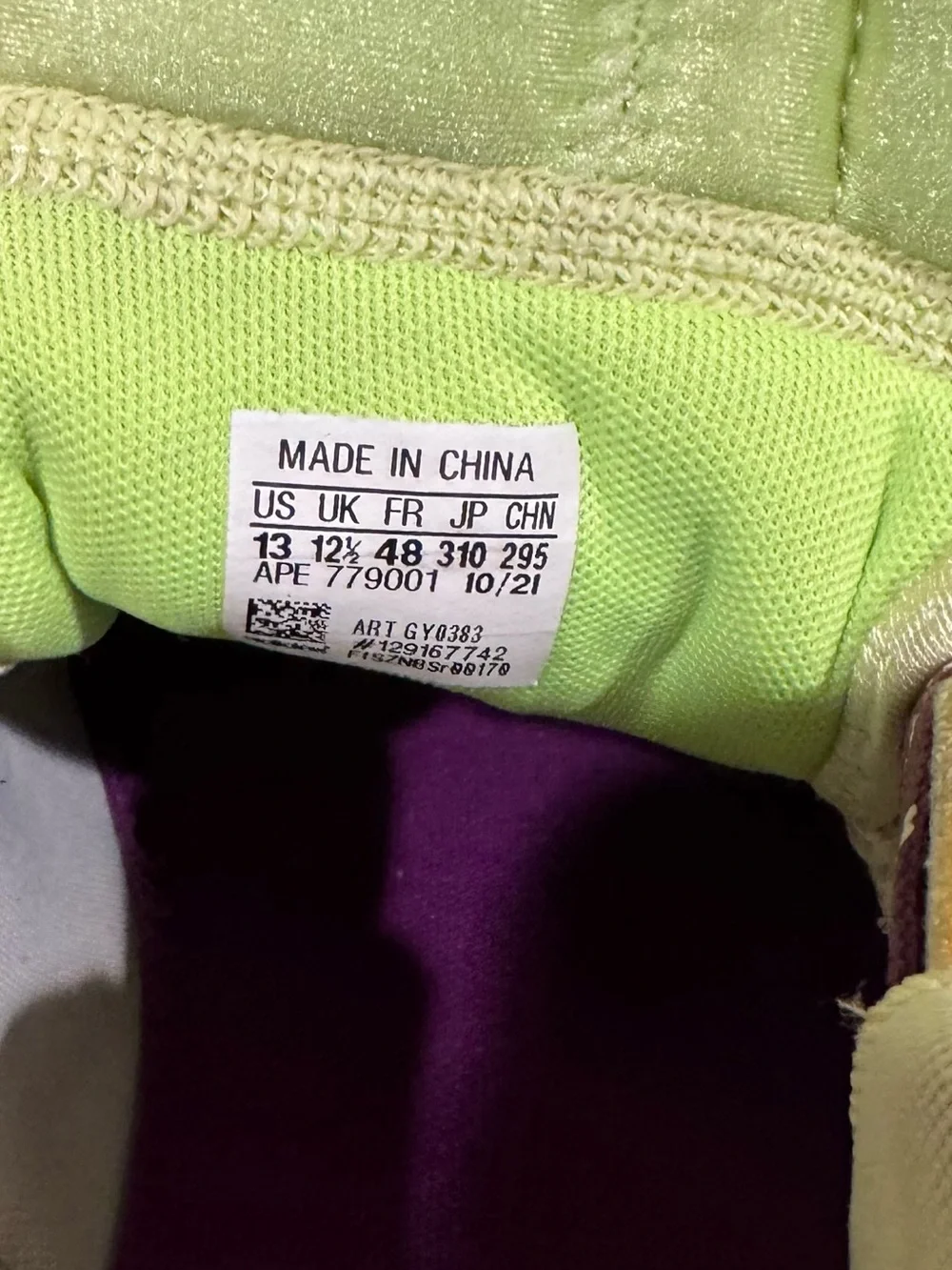 adidas Men's Sneakers in Purple and Yellow-Green